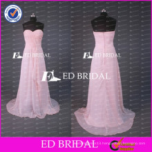 Real Sample Cheap Sweetheart A Line Long Peach Chiffon Bridesmaid Dress Wholesale